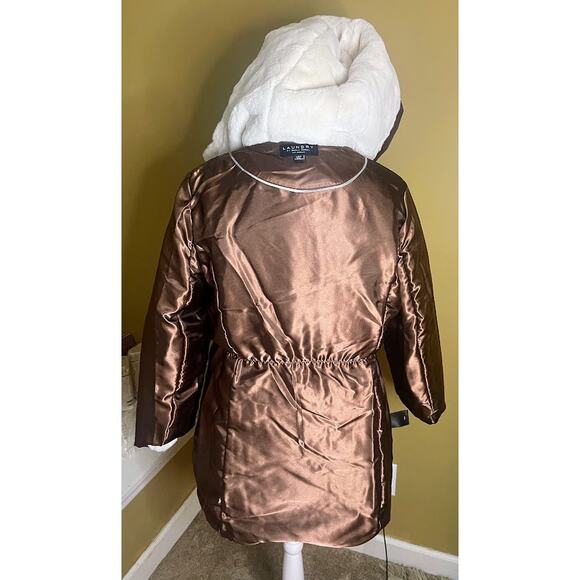 Laundry by Shelli Segal Faux Fur Cuff Hooded Puffer Coat Size Large NWT - Picture 10 of 11